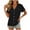 Black, variant on Ziynglg Cotton Linen Blouses for Women V Neck Loose Shirts Summer Fashion Casual Tops Button Down T-Shirts with Pocket