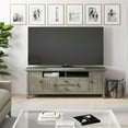thumbnail image 4 of Redmond 72 inch Wide Solid Wood TV Stand in Distressed Grey For TVs up to 80 inches, 4 of 6