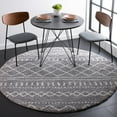 thumbnail image 2 of SAFAVIEH Arizona Teagan Geometric Shag Area Rug, Grey/Ivory, 8' x 8' Round, 2 of 8