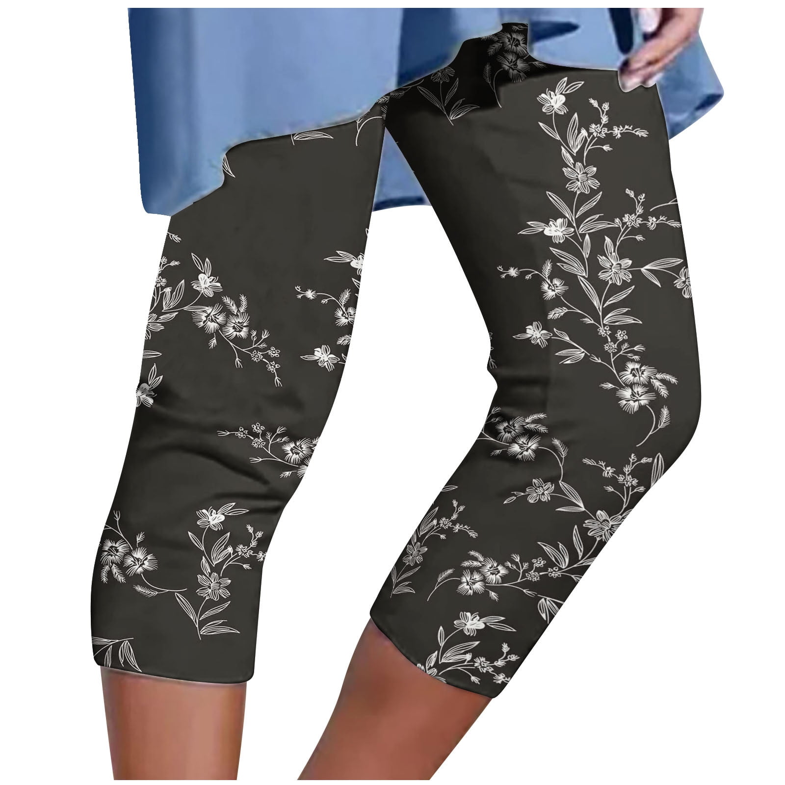 RYRJJ Capri Pants for Women Casual Summer Pull On Yoga Dress Capris