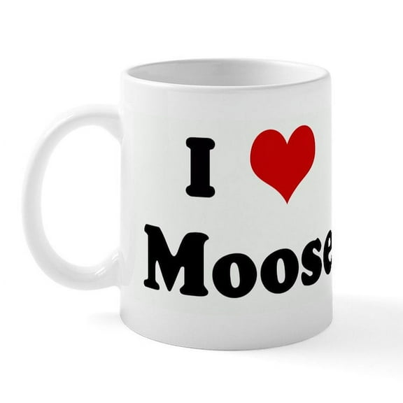CafePress - I Love Moose Mug - 11 oz Ceramic Mug - Novelty Coffee Tea Cup
