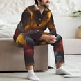 thumbnail image 7 of Sikiie Sunset Flower Meditating Raccoon Mens Pajama Set, Soft Warm Long Sleeve Sleepwear, Cozy Button-Down Pjs for Men-XX-Large, 7 of 7