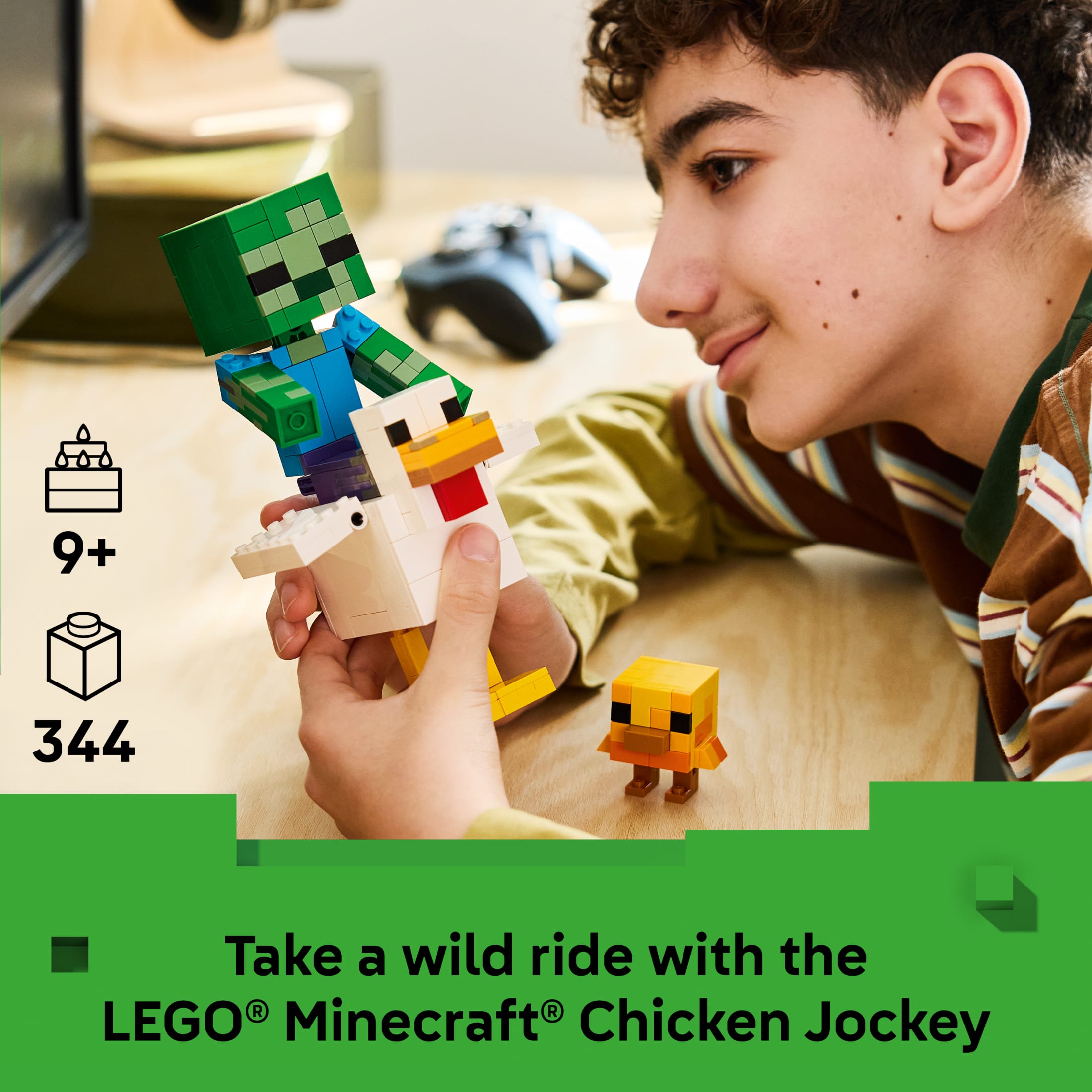 LEGO Minecraft Jinete de Pollo - Juguete de Construcción para Niños y Niñas, Mayores de 9 Años - Juguete Coleccionable de Minecraft - Exhibición para Habitación Infantil - Regalo para Cumpleaños - 21582 3