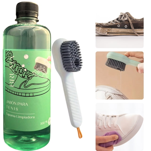 BRUMA Espuma Limpiadora para Tenis y Sneakers 500 ml con Cepillo, Jabón para Calzado y Suela