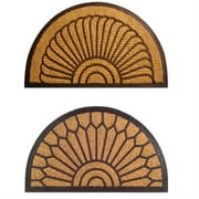 Imports Decor Combo 3 Imports Decor's Half Round Rubber Back Coir Doormat, Lily (Pack of 2)