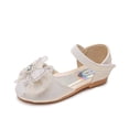 thumbnail image 6 of NOKIO Girls' Cute Sandals Cute Mary Jane Sandals Girls' Pink Mary Jane Sandals Summer Children Girls Sandals Flat Bottom Lightweight Breathable Sequin Ribbon Bow Hook Loop Dress Dance Shoes, 6 of 7