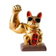 thumbnail image 3 of DOLITY Sculpture Animale Bras Musclé Statue de Chien Porte-Bonheur pour Centre de Table Intérieur Or, 3 of 9