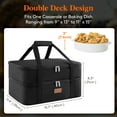 thumbnail image 5 of Leaglojoy Double Decker Insulated Casserole Carrier for Hot or Cold Food, Casserole Dish Carrying Case, Lasagna Holder for Potluck Parties/Picnic/Cookouts, Fits 9"x13" Baking Dish, Black, 5 of 8
