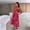 Red, variant on 2026 European and American women's summer new style dress with built-in chest pads, printed straps, waist-cinching, and single-breasted buttons