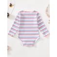 thumbnail image 3 of Suealasg Newborn Baby Boys Girls Rompers 3 6 12 18 Months Long Sleeve Striped Print Bodysuit Infant Boys Girl Fall Clothes, 3 of 7