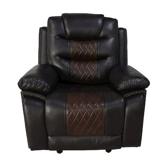 New Classic Furniture Nikko Leather Glider Recliner with Power Footrest in Brown