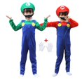 thumbnail image 2 of Disfraz de Super Cosplay para niños, traje de Mari Bros, mameluco de fantasía de Anime para niños y niñas, vestido de manga larga para fiesta de Halloween, disfraz con sombrero, 2 of 4