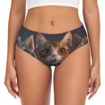 thumbnail image 1 of Fotbe Wide Eyed Cartoon Cats Calzones Estampados para Mujer – Ropa Interior de Algodón, Cómoda, Suave y Elástica-3X-Large, 1 of 6