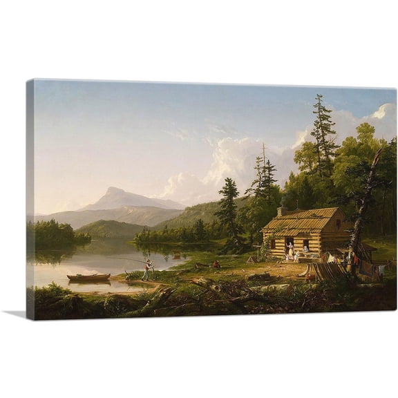 ARTCANVAS Home In The Woods 1847 Canvas Art Print by Thomas Cole - Size: 26" x 18" (1.50" Deep)