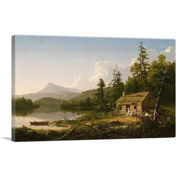 ARTCANVAS Home In The Woods 1847 Canvas Art Print by Thomas Cole - Size: 26" x 18" (0.75" Deep)