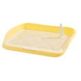 thumbnail image 2 of Poste extraíble para inodoro para perros, bandeja para ir al baño desmontable antisalpicaduras, bandeja para ir al baño para cachorros al aire libre, valla mediana amarilla, 2 of 9