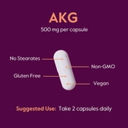 AKG (Alpha Ketoglutaric Acid) 500mg (240 Vegetarian Capsules) - No Stearates - Vegan - Non GMO - Gluten Free - AKG supplement