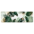 thumbnail image 6 of Green Chic Abstract Bath Mat for Bathroom, Boho Green Gold Leaves Tropical Watercolor Minimalist Modern Floor Rugs Mats Non Slip Bathroom Decor Accessories 16X48 Inches Kitchen Bedroom Indoor, 6 of 7