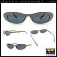 thumbnail image 2 of Womens Classy Iconic Narrow Oval Plastic Retro Mod Fashion Sunglasses Grey - Black, 2 of 7