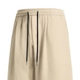 thumbnail image 4 of lcziwo Men Solid Color Shorts Knee Length Elastic Waist Hiking Shorts Big and Tall Beach Fishing Golf Drawstring Dress Shorts with Pockets Khaki XXL, 4 of 6