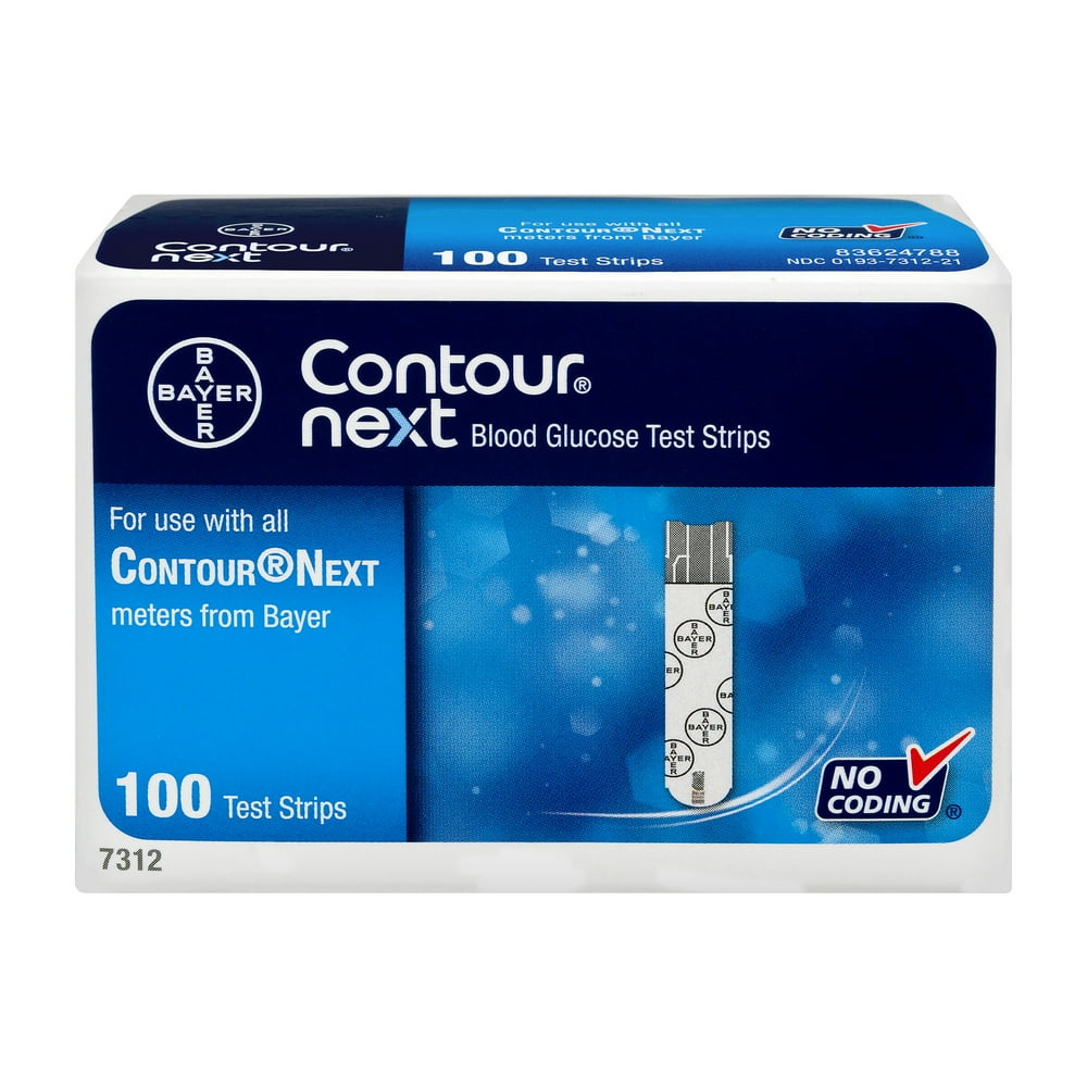 Contour Next Bayer Blood Glucose Test Strips, 100 Ct