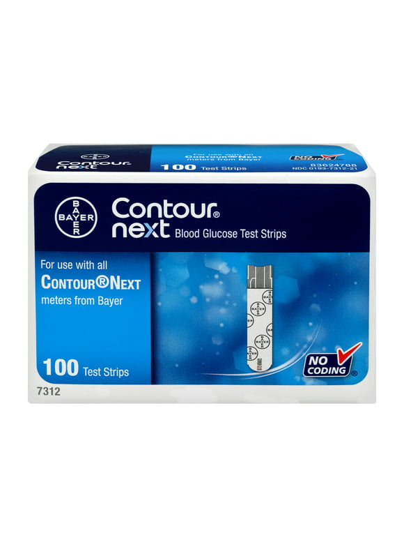 Contour Next Bayer Blood Glucose Test Strips, 100 Ct