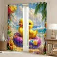 thumbnail image 2 of Erosebridal Yellow Duck Curtains for Living Room,Botanical Flower Curtains and Drapes (52Wx84L),Cartoon Animal Curtains Pack of 2 (52Wx84L),Female Bedroom Decor, 2 of 6