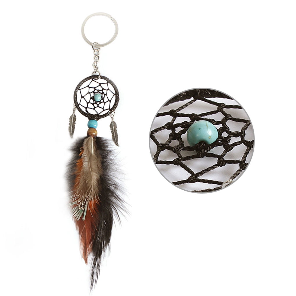 Dream Catcher Keychain Wind Chime Car Pendant Hanging Decor Key Ring