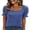Blue, variant on ANRABESS Womens Tops Summer Sweaters Dressy Casual Work Blouses Square Neck Ruffle Short Sleeve Tee Shirts 2026 Fashion Tunic Rust Small