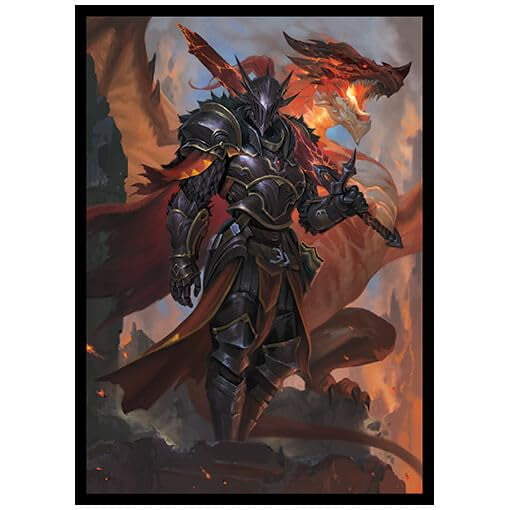 Fantasy North - Lance Vaal - Dragon Knight (Endragos) - 100 Textured Matte TCG Card Sleeves - Fits Magic MTG Commander Pokemon and Other Card Games - Playing Card Sleeves