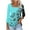 Light Blue Tops for Women_q, variant on CYMMPU Women's Basic Tees Tunic Tops Floral Printed 3/4 Length Sleeve Vintage Summer Fall Crewneck Swing Shirts Business Work Blouses 2025 Clothes Army Green L