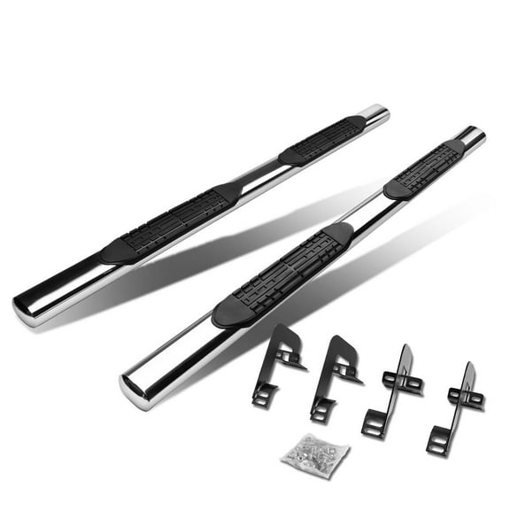 DNA Motoring 4" Oval Chrome Side Step Nerf Bars Running Boards for 2004-2014 Ford F150 Super Cab