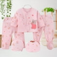 thumbnail image 2 of Caqnni 5Pcs Unisex Baby Boy Girl Cotton Layette Outfit Set Baby Cotton Clothes Suit for to 3 Months oy Girl Boy Gifts Set, 2 of 7