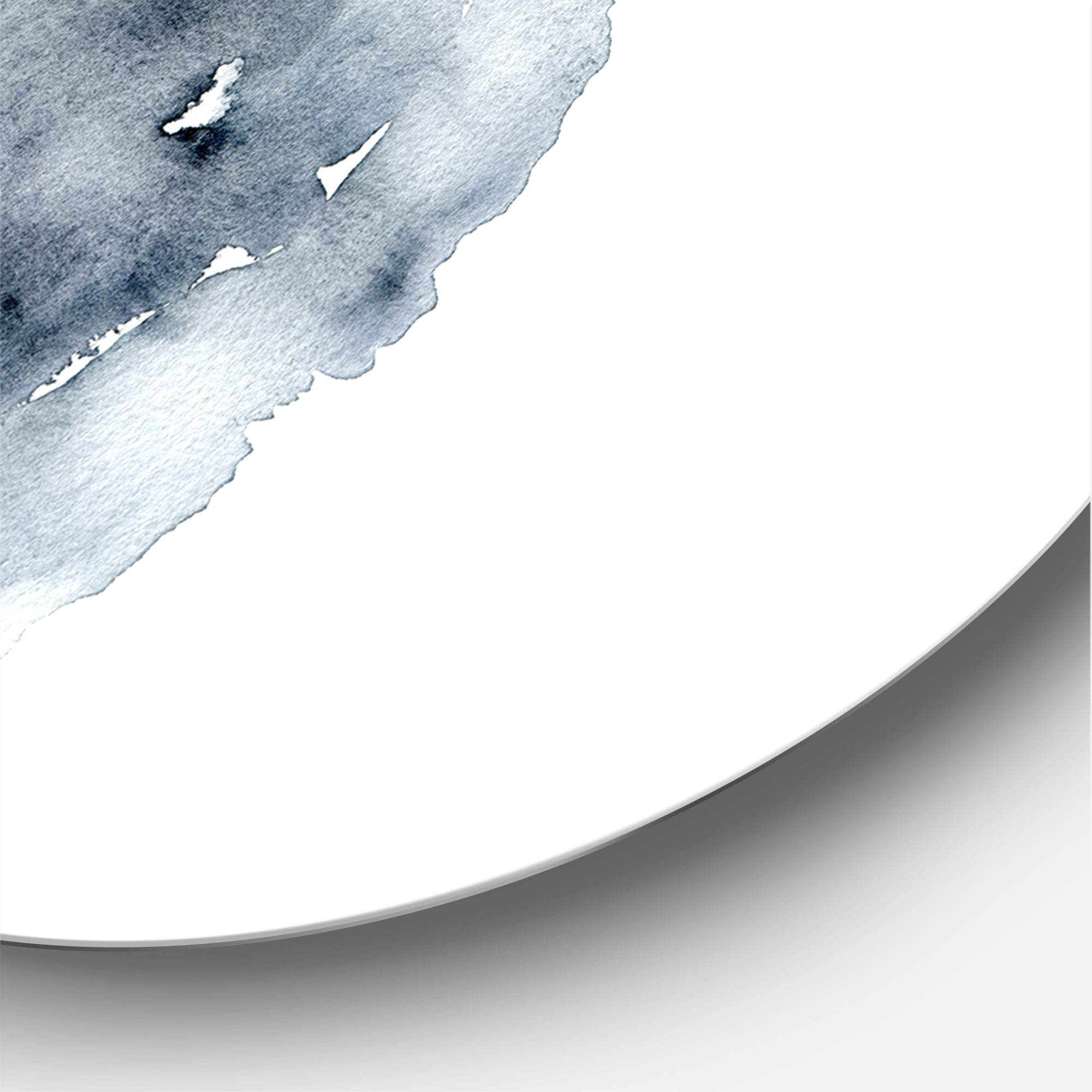 Designart 'Minimalistic Landscape of Moon With Mountains' Modern Circle Metal Wall Art 11x11 - Disc of 11