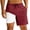 Wine, variant on Mens Swim Trunks: 9 Inch 2 in 1 Compression Liner Quick Dry Stretchy Lined Beach Shorts Water Sport Wine