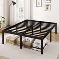thumbnail image 3 of Merrland 18" Queen Size Metal Platform Bed Frame, Heavy-Duty, Ample Under-Bed Storage, No Box Spring Needed, Black, 3 of 9