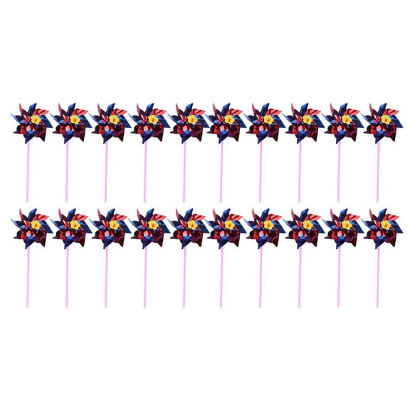 Amosfun 20pcs Multi Plastic Pinwheel Fun Decoration