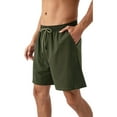 thumbnail image 2 of Active Men's Lightweight Athletic Training Shorts with Elastic Waistband and Adjustable Drawstring Fit - Medium, Olive Green, 2 of 7