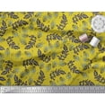 thumbnail image 2 of Soimoi Yellow Cotton Poplin Fabric Artistic Leaves Print Sewing Fabric Yard 56 Inch Wide, 2 of 3