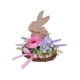 thumbnail image 2 of Figura De Conejo De Plástico Adorno de madera rosa para Pascua con flores artificiales y figura de conejo, simulación de huevo de Pascua para decoración de escritorio del hogar (1 unidad) JASKFLY, 2 of 9