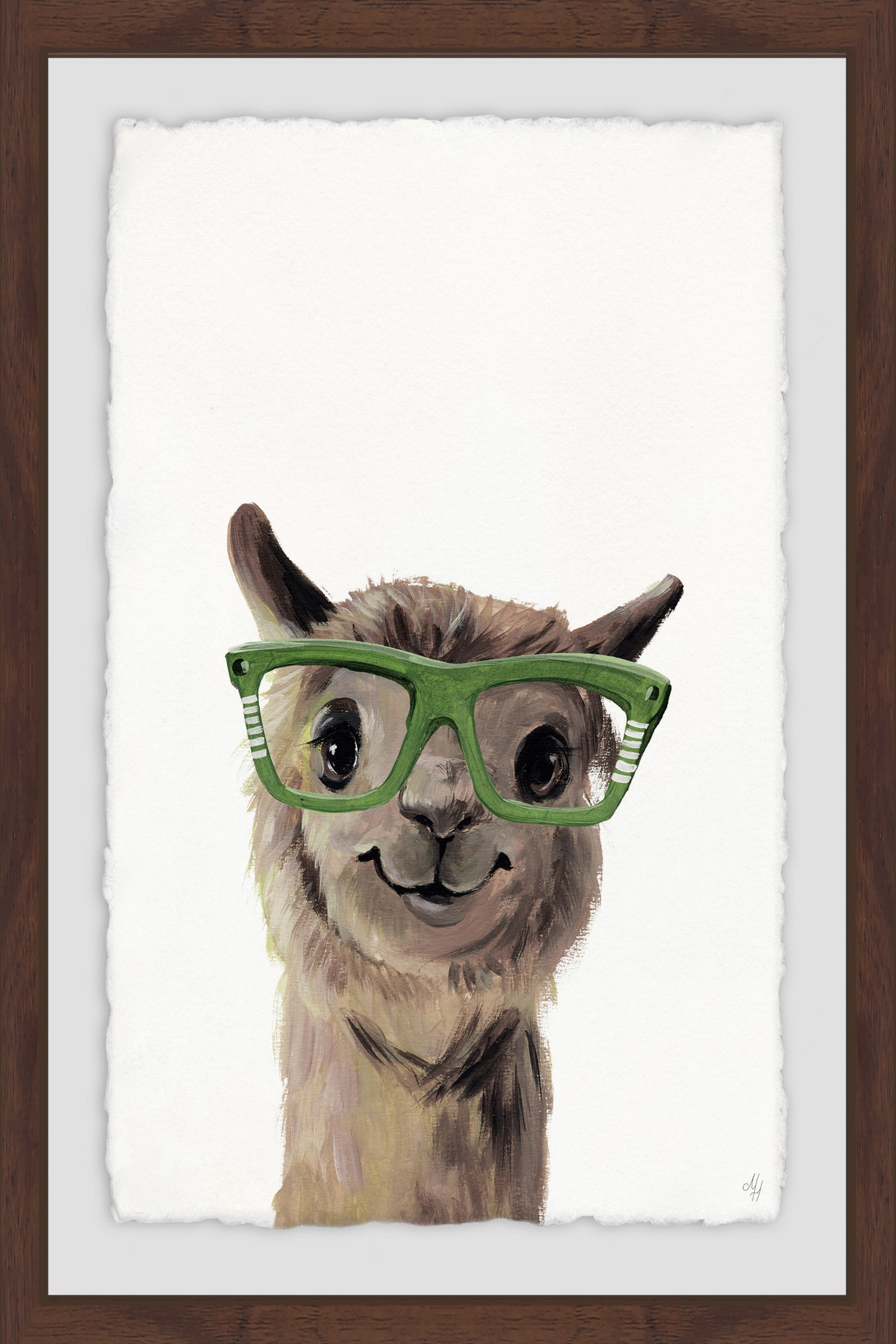 Geeky Llama Framed Painting Print