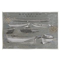 Stupell Shipping & Craft Various Boats Diagram Transportation Painting Wall Plaque Unframed Art Print Wall Art