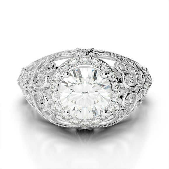 2.65 Ct Solitaire Round Real Moissanite Engagement Rings for Ladies Solid 950 Platinum