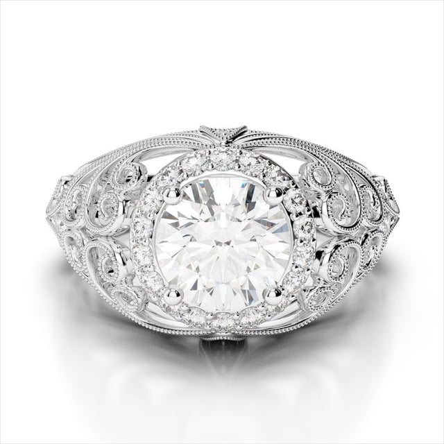 2.65 Ct Brilliant Round Cut Diamond Bridal Rings Solid 950 Platinum