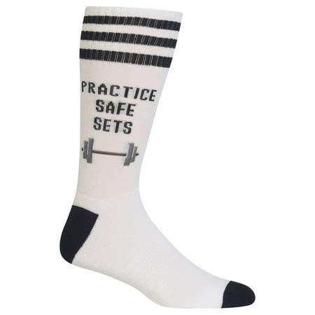 Hot Sox Mens Practice Safe Sets Crew Socks, Mens Shoe Size 6-12.5, White