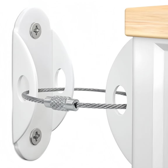 10 Pack Furniture Anchors,White Anti-Tip Straps for Children
