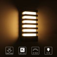 thumbnail image 4 of Cuboide Moderno Cob 15W Led Luz De Pared Ip65 Lámpara De Pared De Aluminio Impermeable Blanco Cálido Ac 85-265V Para Interior Patio Al Aire Libre Jardín Porche Corredor Kearding HA024580-01, 4 of 5