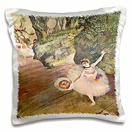 Degas Ballerina Paintings - 3dRose Edgar Degas Painting Take A Bow Of Ballerinas, Pillow Case, 16 by 16-inch