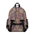 thumbnail image 3 of Paisley and Floral Purple Pattern Cute School Backpack Bag for School with Padded Back and Adjustable Shoulder Straps 15.25"x11.5"x5.25", 3 of 5