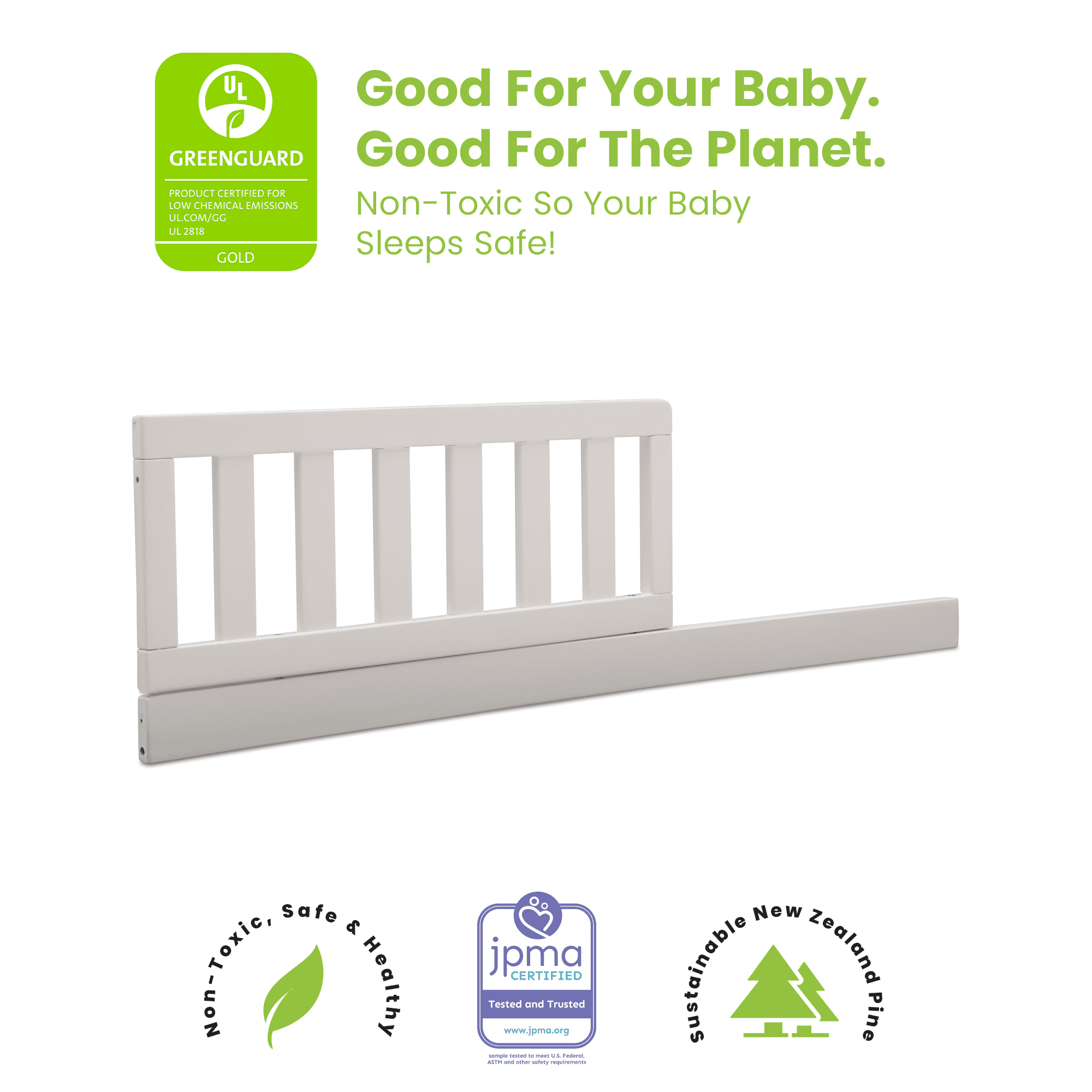 Delta Children Daybed/Toddler Guardrail Kit #553725, Greenguard Gold Certified, White
